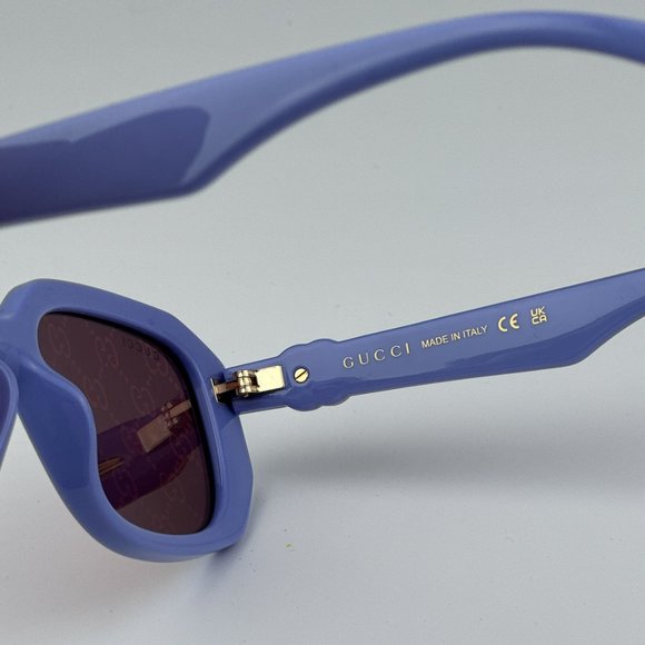 Gucci GG1535S 004 BRAND NEW Sunglasses Violet GG Logo Mirrored Women Geometric main image 9